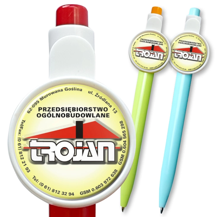 przypinka długopis TROJAN