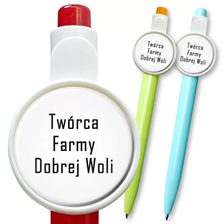 przypinka długopis Twórca Farmy Dobrej Woli
