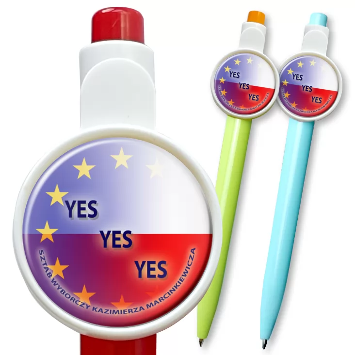 przypinka długopis Yes yes yes