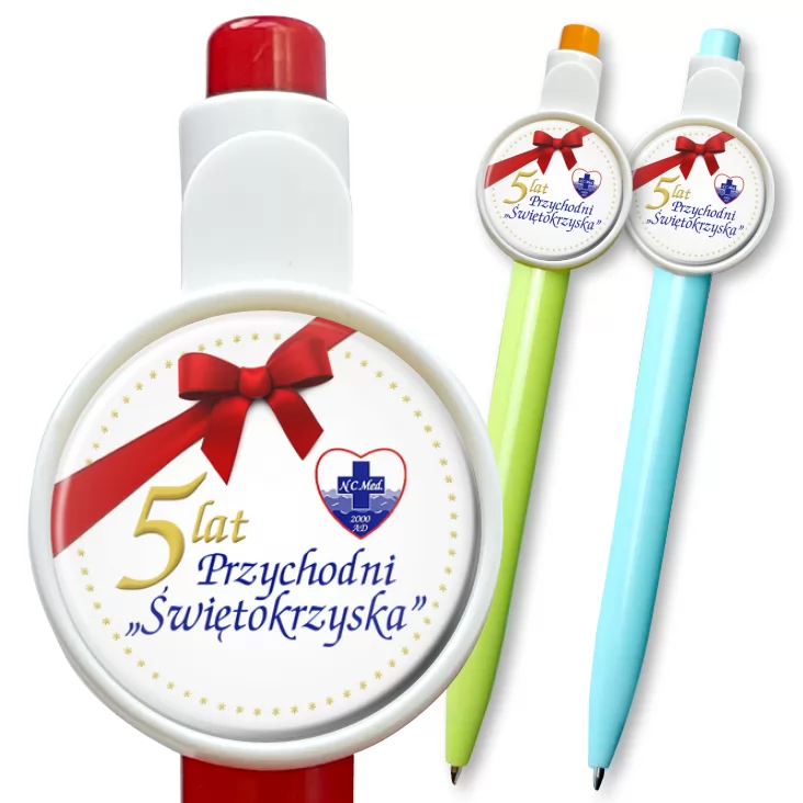 przypinka długopis 5 lat Przychodni Świętokrzyska