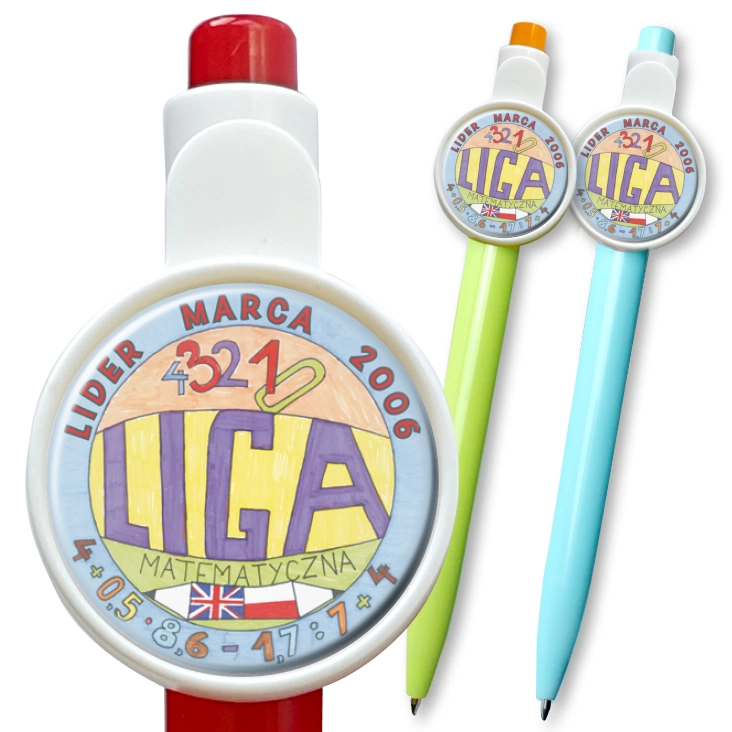 przypinka długopis Liga matematyczna - lider marca 2006