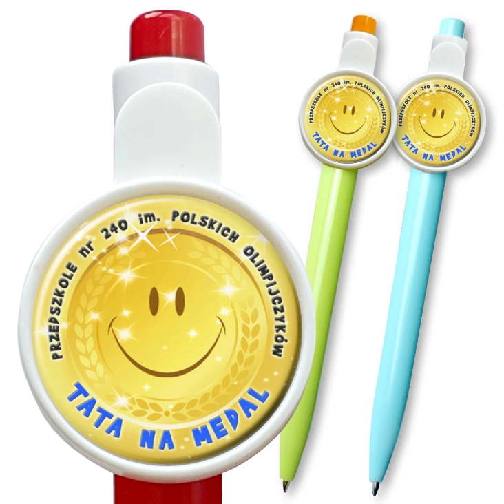 przypinka długopis Tata na medal