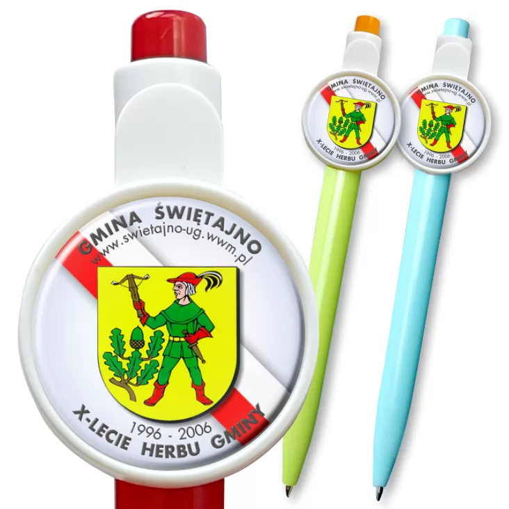 przypinka długopis X-lecie Herbu Gminy Świętajno