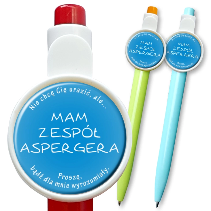 przypinka długopis Mam Zespół Aspergera