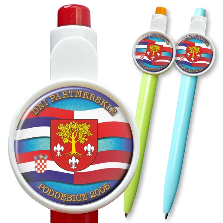 przypinka długopis Dni partnerskie - Poddębice 2004