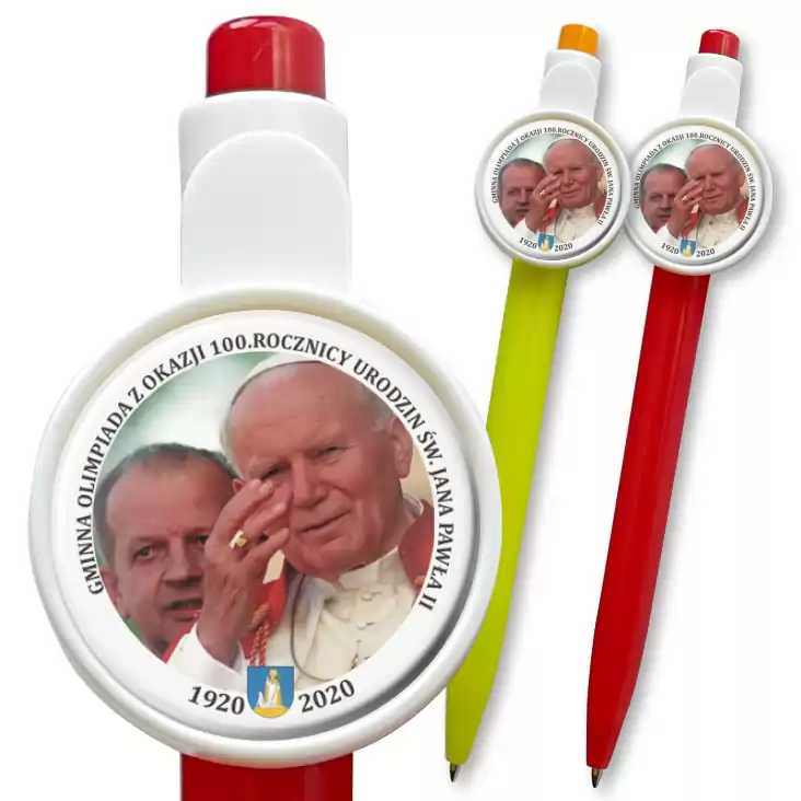 przypinka długopis Gminna Olimpiada z okazji 100. rocznicy urodzin św. Jana Pawła II