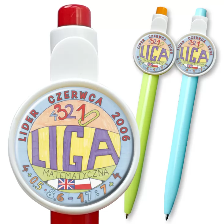 przypinka długopis Liga matematyczna - lider czerwca 2006