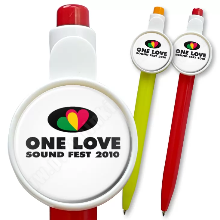 przypinka długopis One Love 2010 - białe