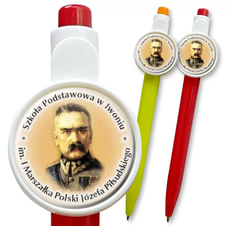 przypinka długopis Szkoła Podstawowa im. Józefa Piłsudskiego w Iwoniu
