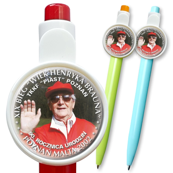 przypinka długopis XIX Bieg Wiek Henryka Brauna