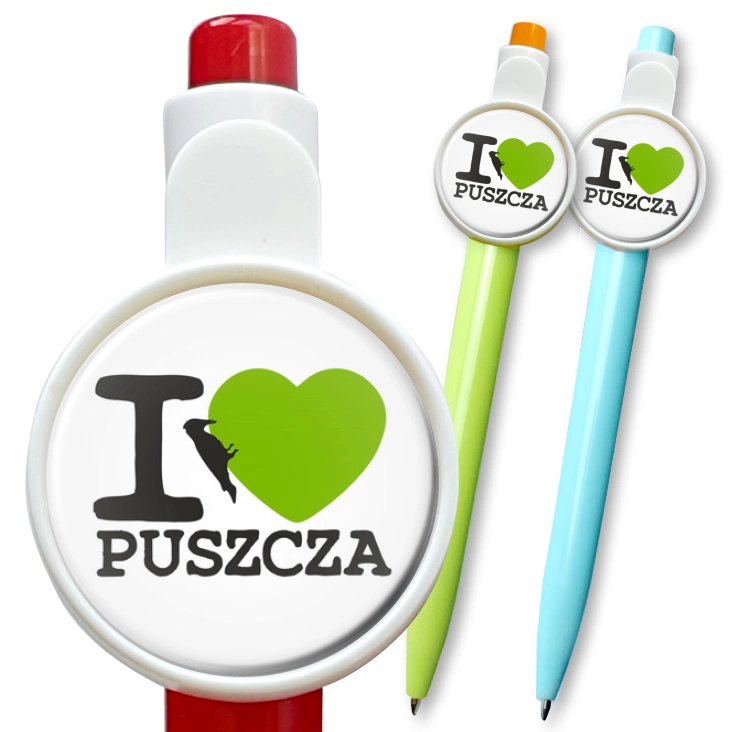 przypinka długopis I love Puszcza