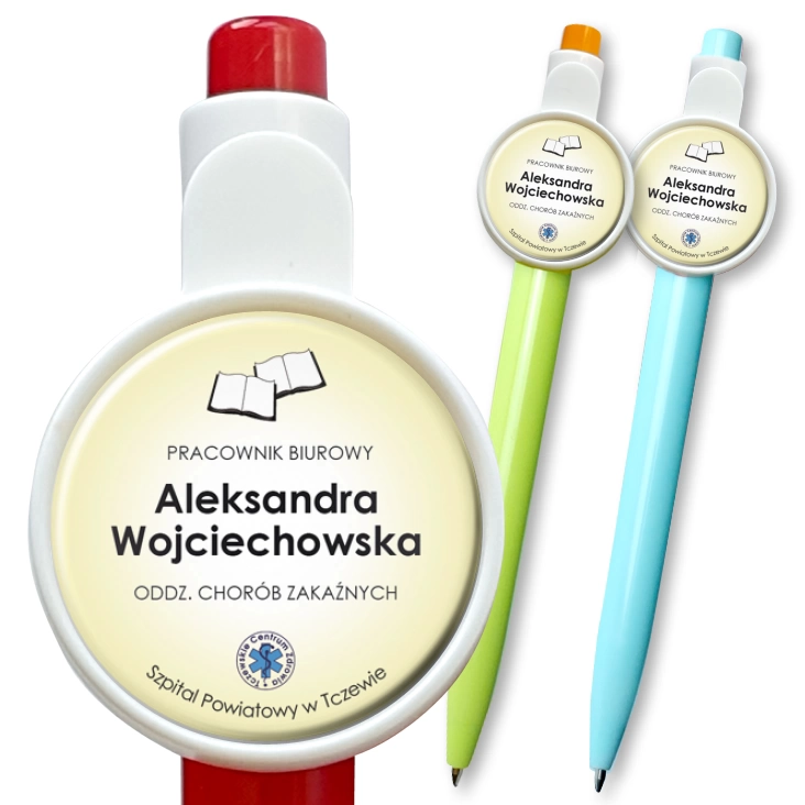 przypinka długopis Szpital Powiatowy w Tczewie - pracownik biurowy