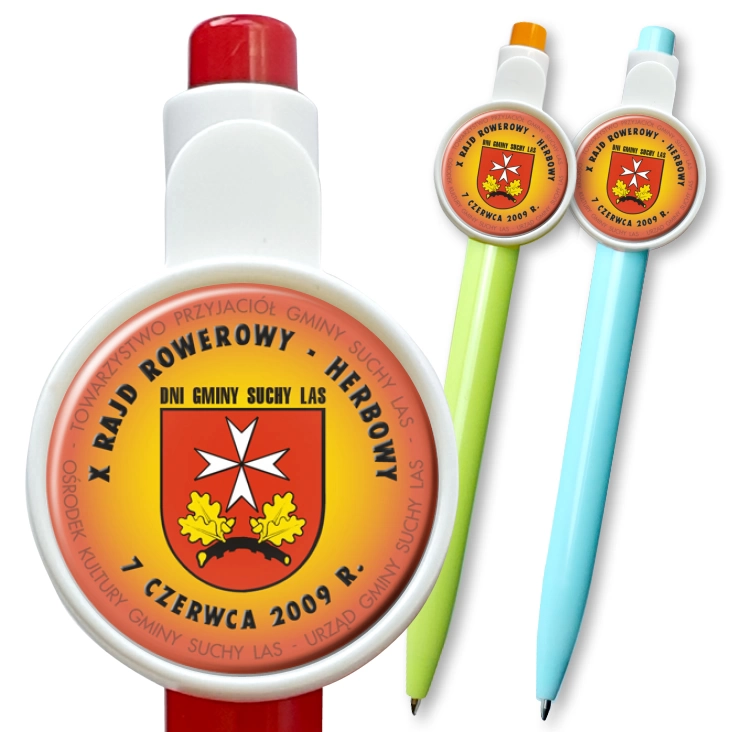 przypinka długopis X Rajd Rowerowy Herbowy - Suchy Las 2009