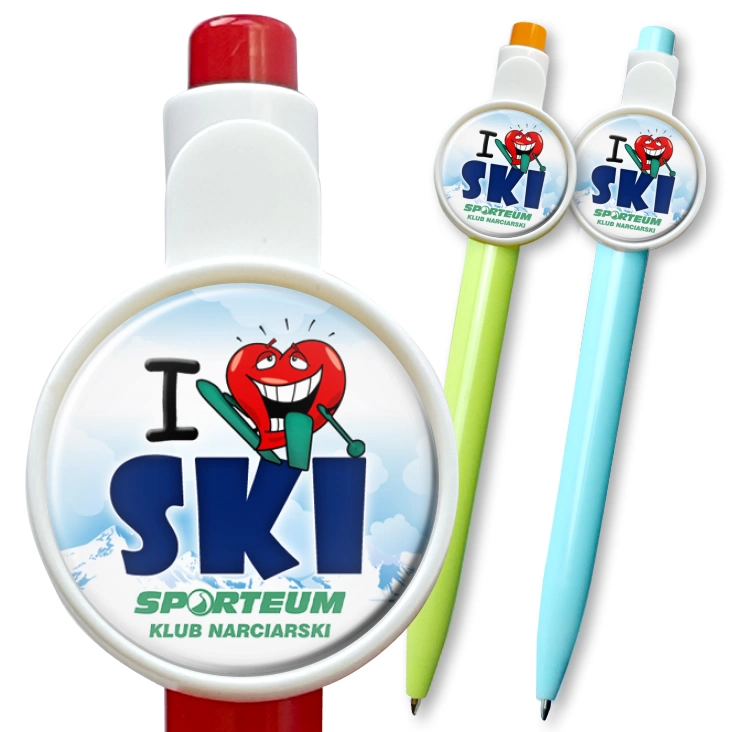 przypinka długopis I love ski