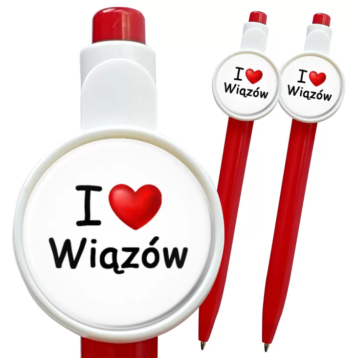 przypinka długopis I love Wiązów