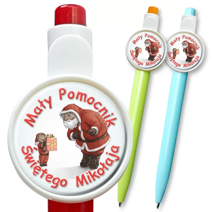 przypinka długopis Mały Pomocnik Św. Mikołaja