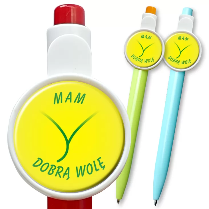 przypinka długopis Mam dobrą wolę
