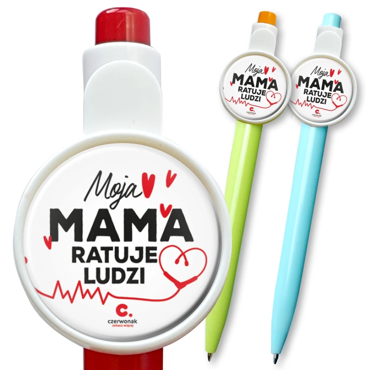 przypinka długopis Moja mama ratuje ludzi