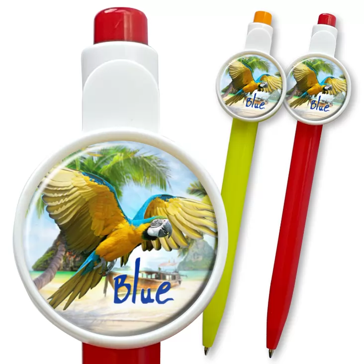 przypinka długopis Papugarnia Carmen - Blue