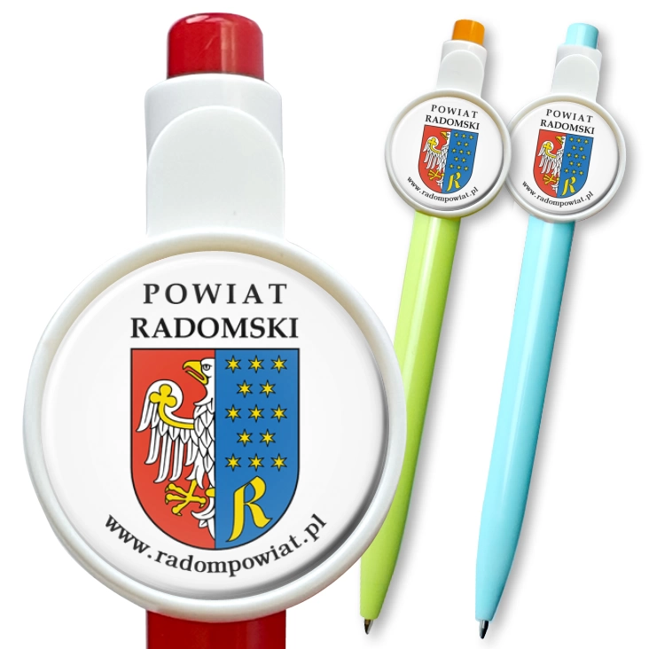 przypinka długopis Powiat Radomski