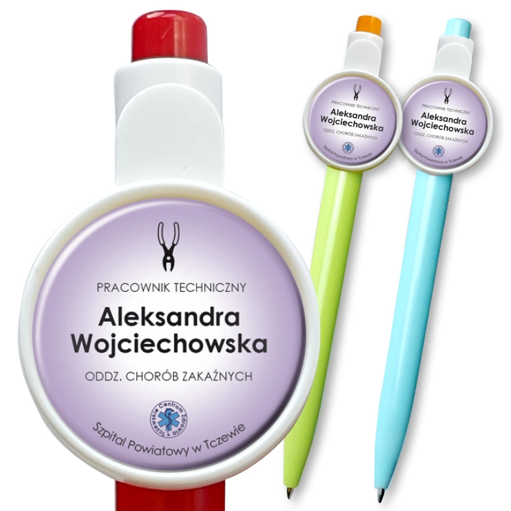 przypinka długopis Szpital Powiatowy w Tczewie - pracownik teczniczny