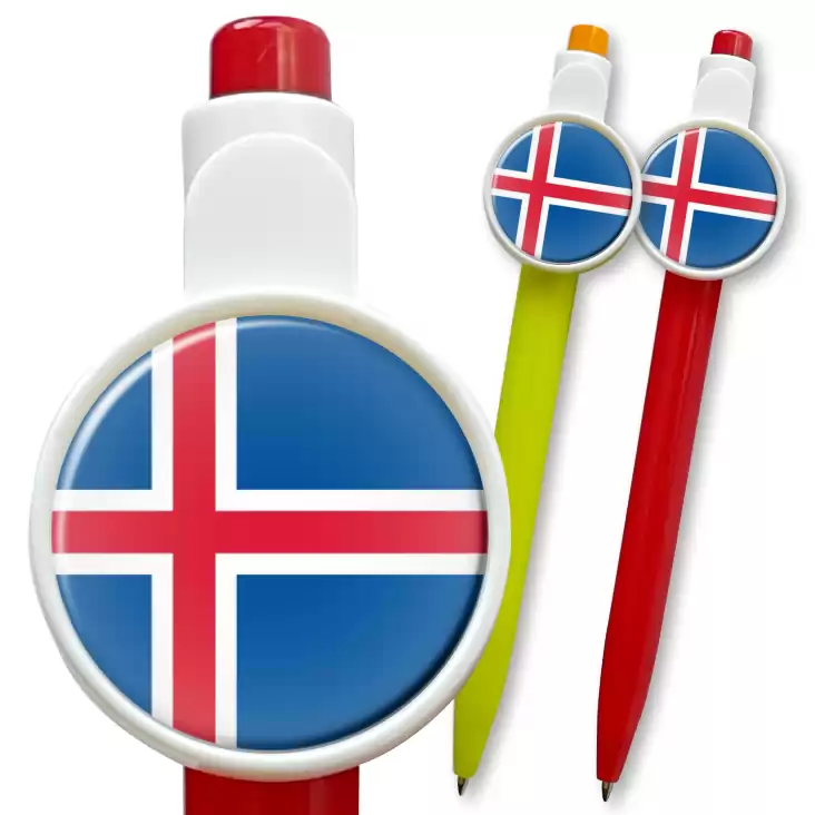 przypinka długopis Flaga Islandia