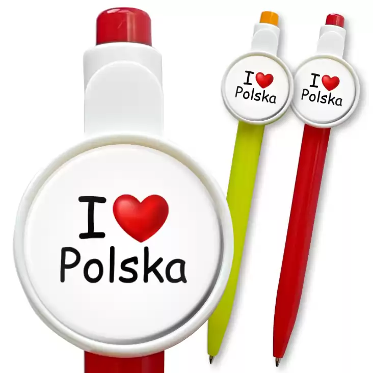 przypinka długopis I love Polska