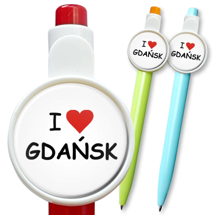 przypinka długopis I love Gdańsk