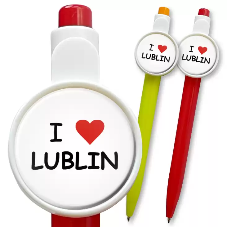 przypinka długopis I love Lublin