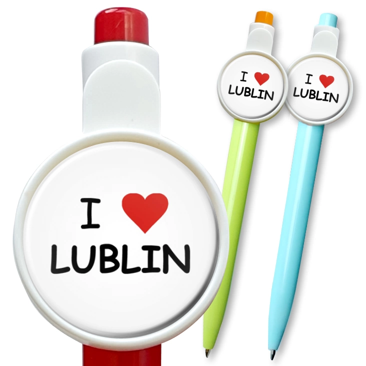 przypinka długopis I love Lublin