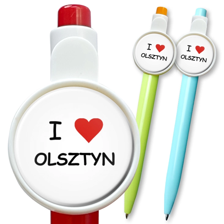 przypinka długopis I love Olsztyn