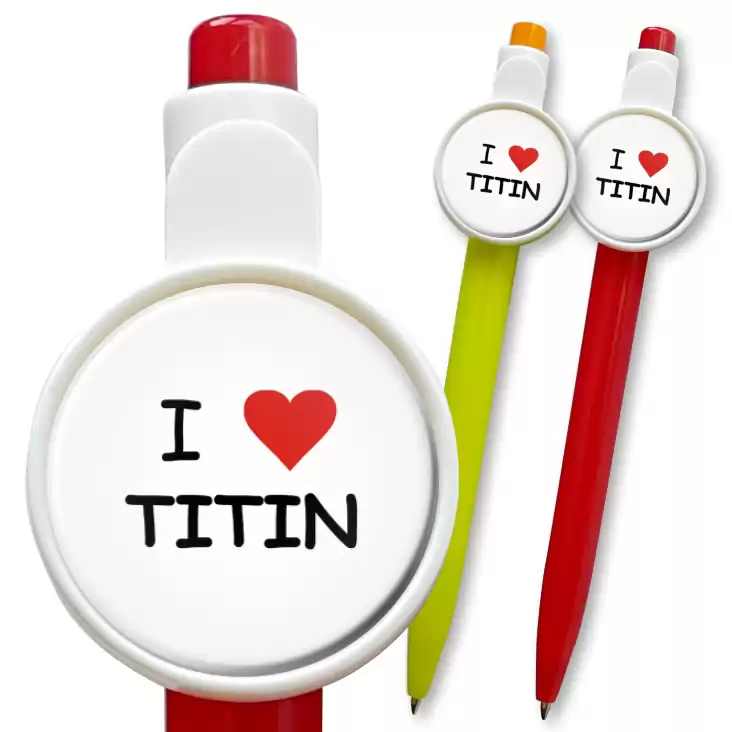 przypinka długopis I love titin