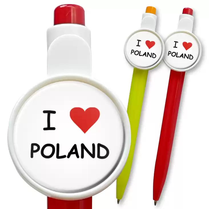 przypinka długopis I love Poland
