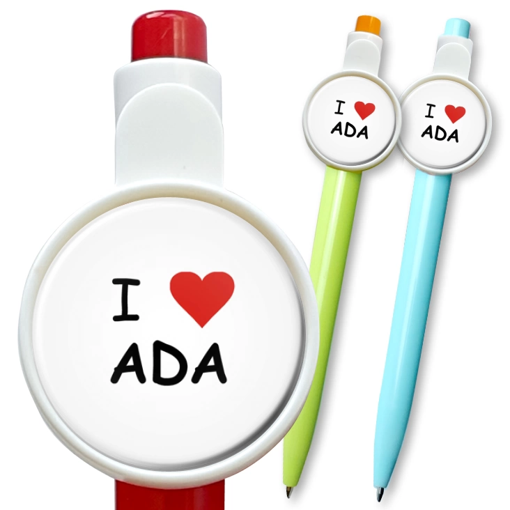 przypinka długopis I love Ada