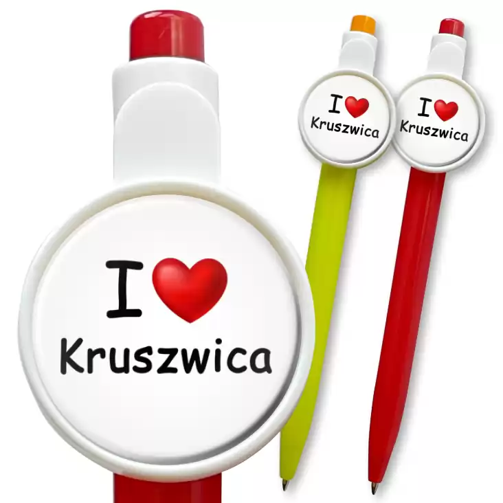 przypinka długopis I love Kruszwica