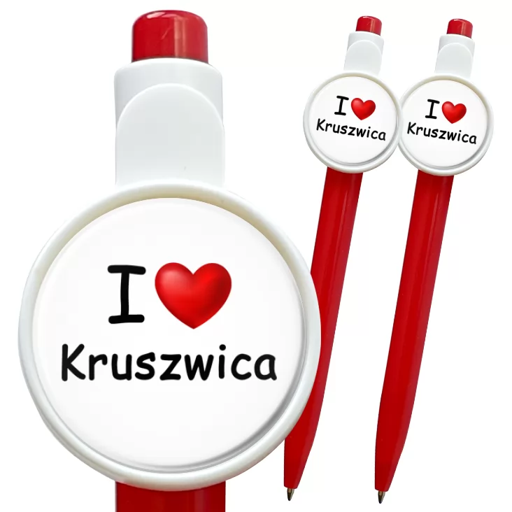 przypinka długopis I love Kruszwica