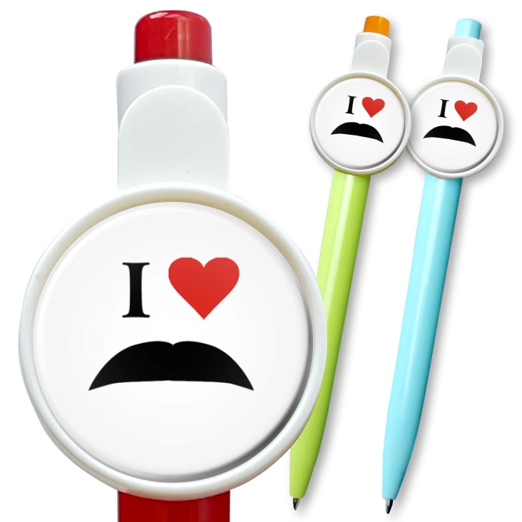 przypinka długopis I love moustache