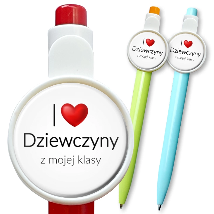 przypinka długopis I love dziewczyny Dzień Chłopaka