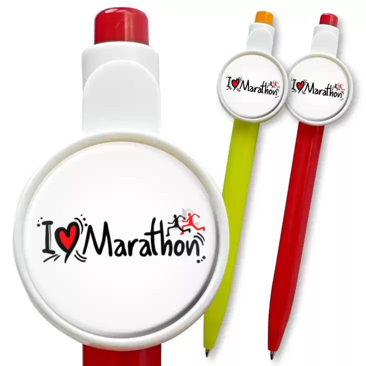 przypinka długopis I love marathon