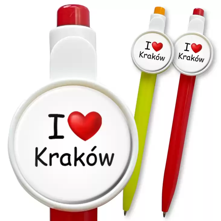 przypinka długopis I love Kraków