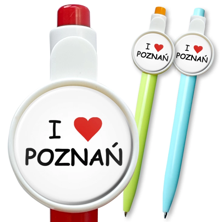 przypinka długopis I love Poznań