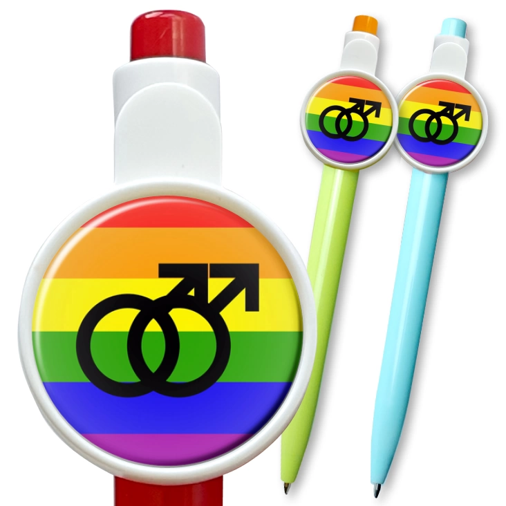 przypinka długopis Para mężczyzn - symbole