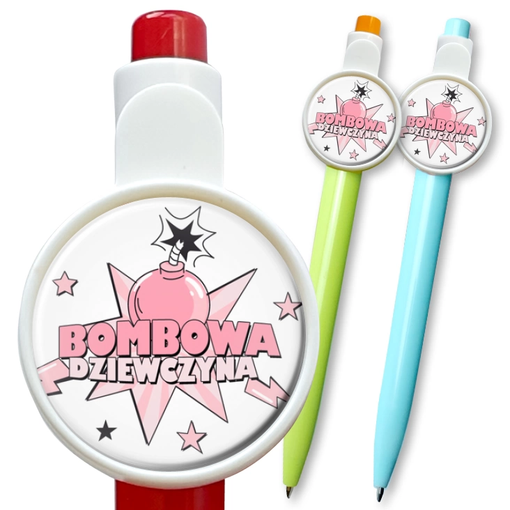 przypinka długopis Bombowa dziewczyna