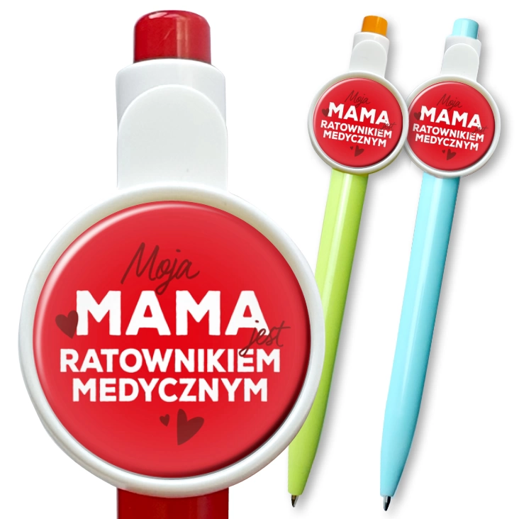 przypinka długopis Moja mama jest ratownikiem medycznym