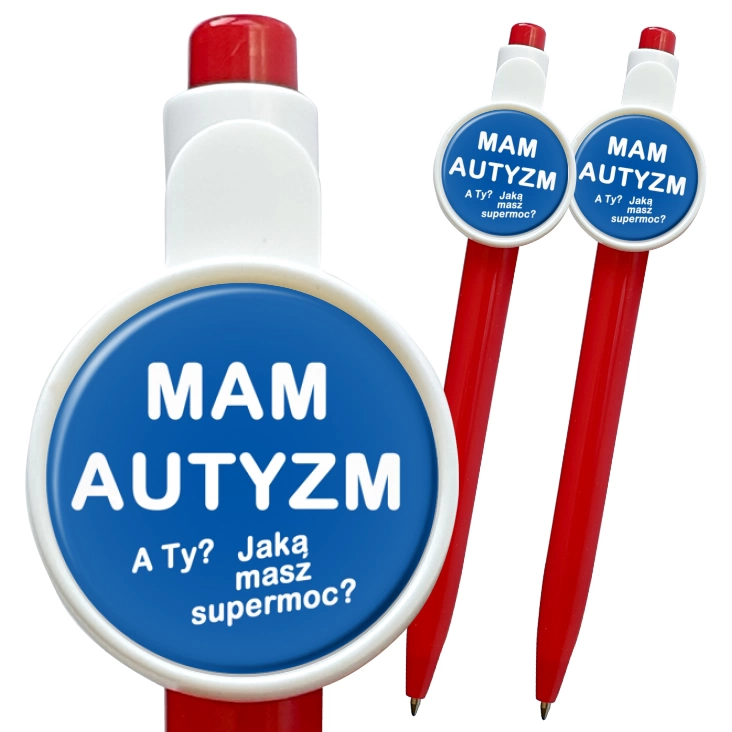 przypinka długopis Mam autyzm. A Ty jaką masz supermoc?