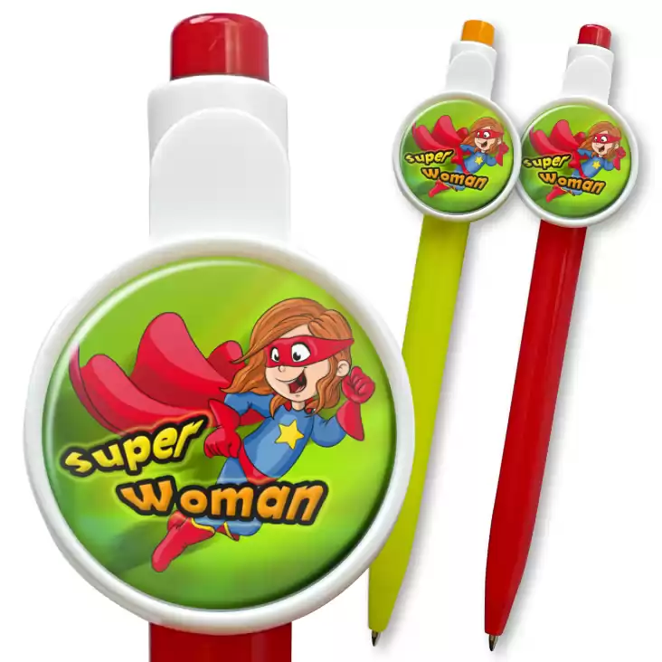 przypinka długopis Super Woman