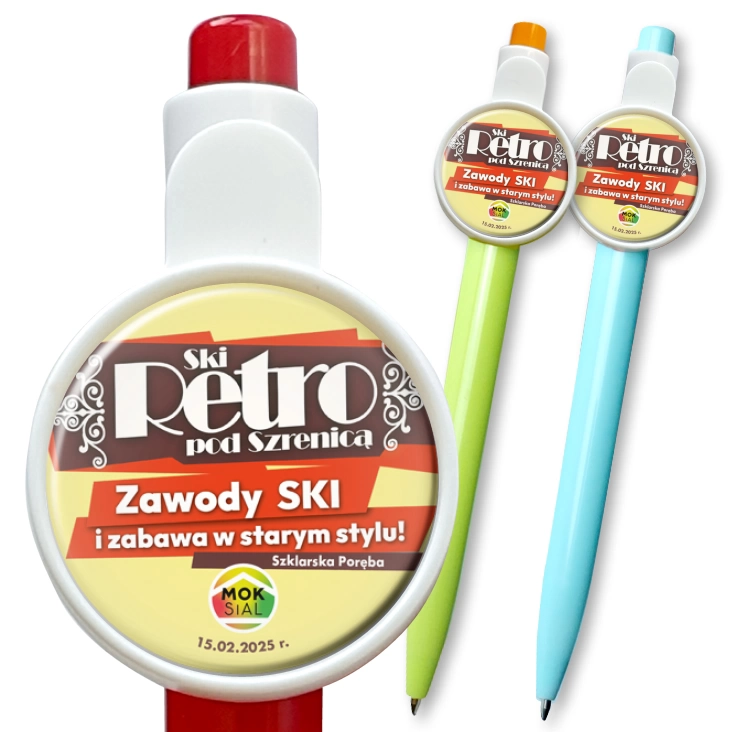 przypinka długopis Ski Retro pod Szrenicą 2025
