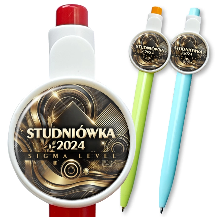 przypinka długopis Studniówka Sigma level