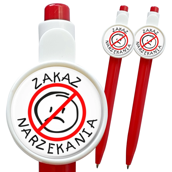 przypinka długopis Zakaz narzekania