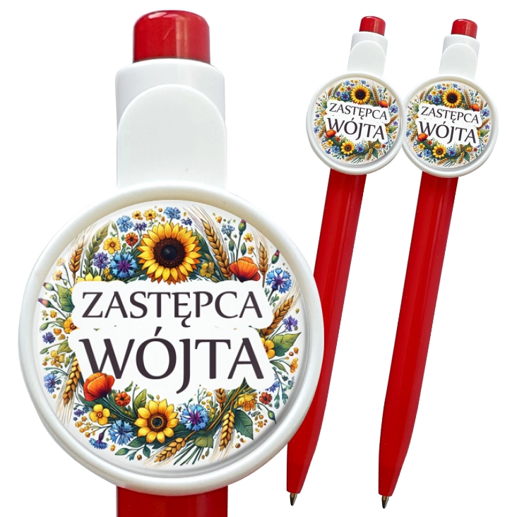 przypinka długopis Zastępca wójta polskie kwiaty polne